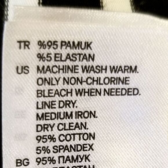 H&M Black And White Striped Long Sleeve Fitted Dress Size S - Picture 5 of 5